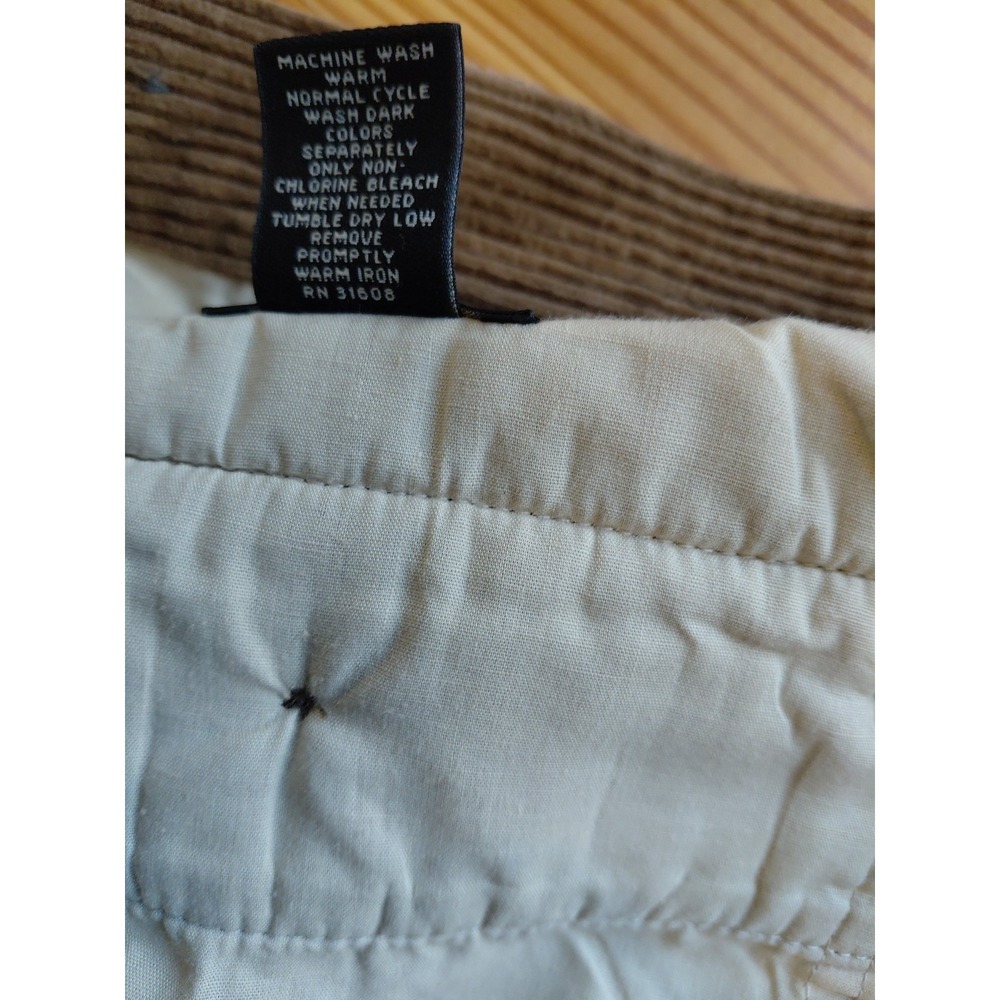 90's Jos. A Bank Wide Whale Corduroy Brown Flat Front Classic Trouser Pant 38x32 - Picture 4 of 8